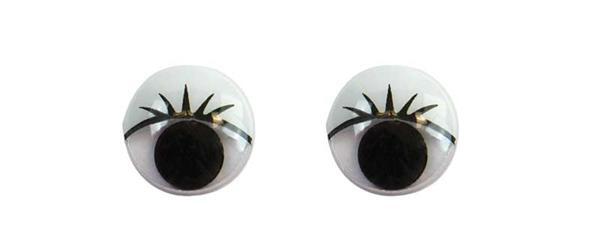 Wiebelogen met ooglid en wimpers - 50 st., &#xD8; 12 mm
