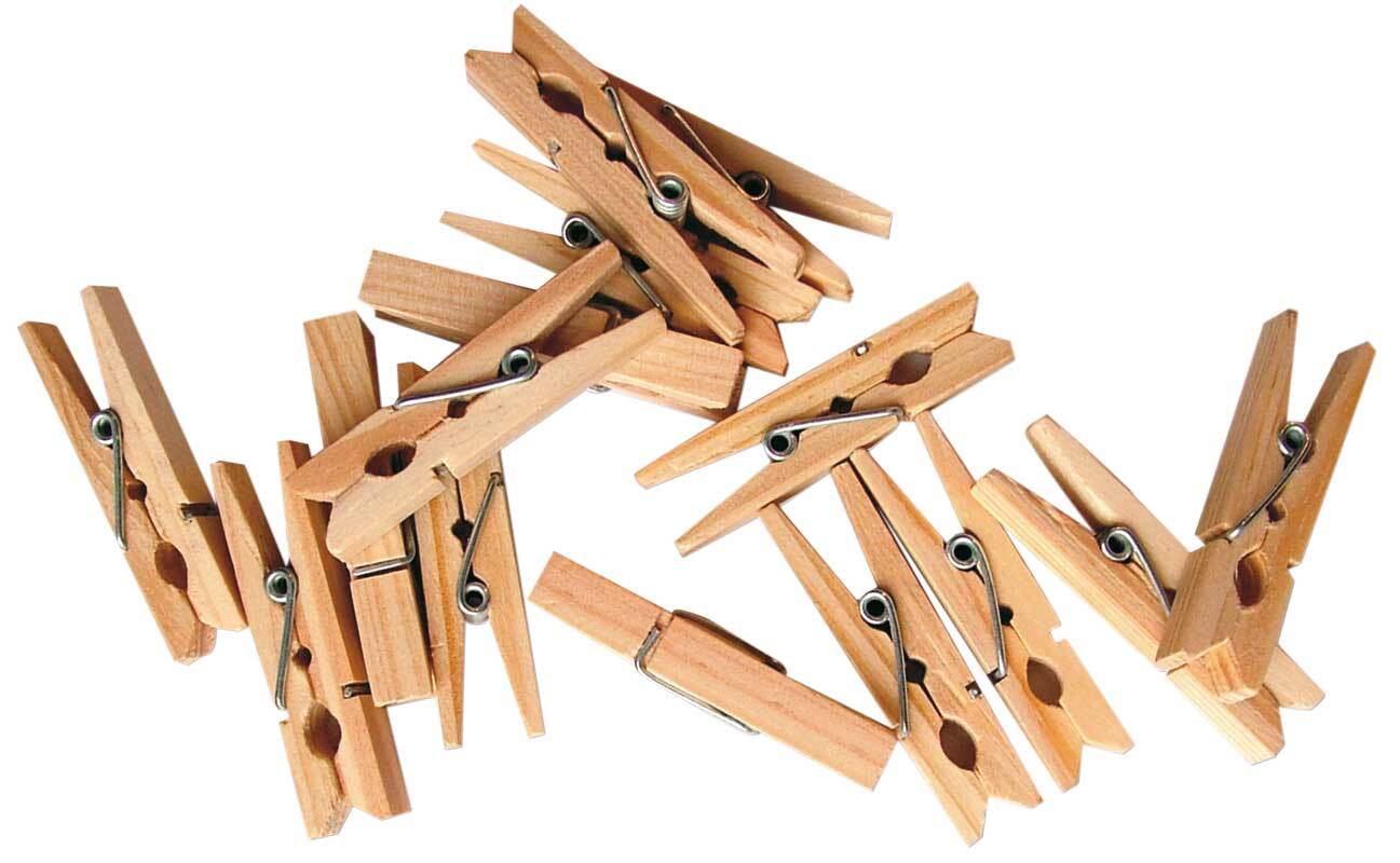 Houten knijpers - 45 mm, 100 stuks.