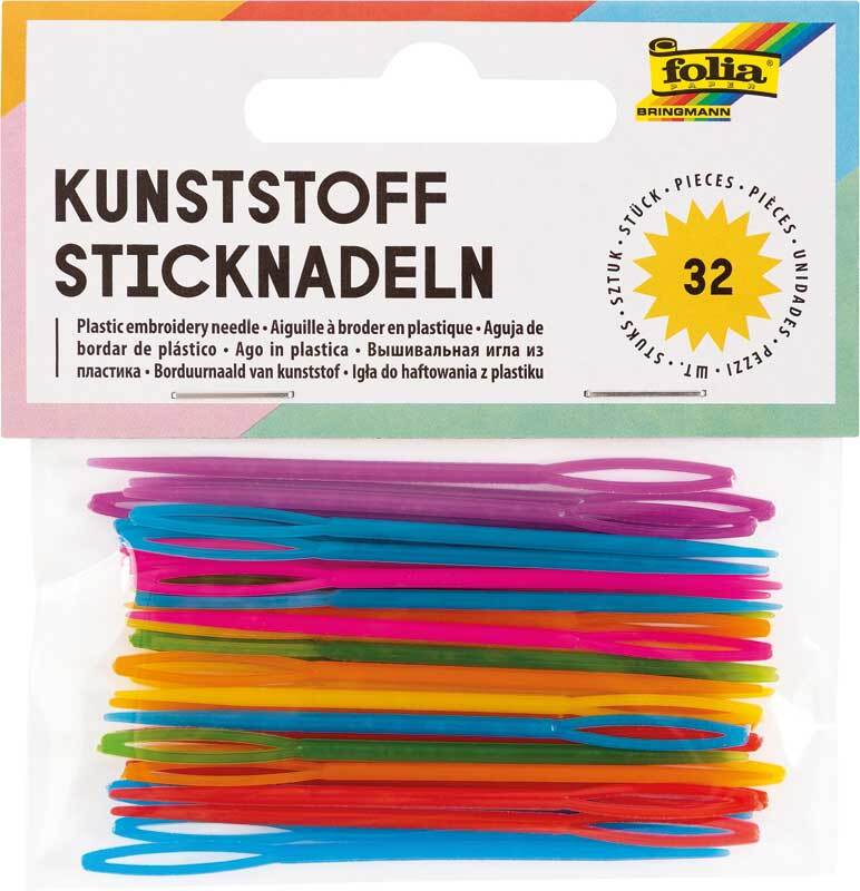 Borduurnaalden - kunststof, bont, 32 stuks