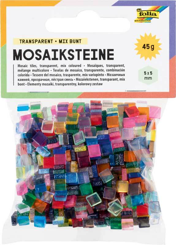 Moza&#xEF;ekstenen set 45 g - transparant, 5 x 5mm