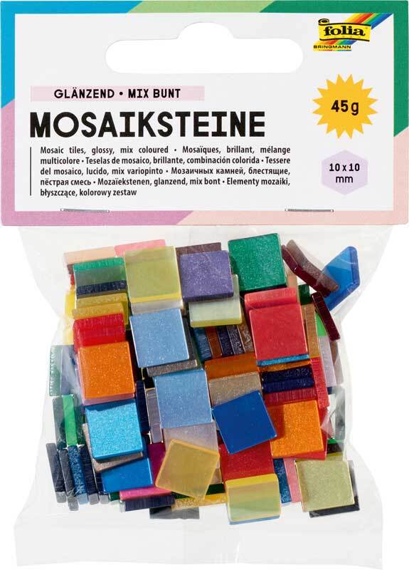 Moza&#xEF;ekstenen set 45 g - glanzend, 10 x 10 mm