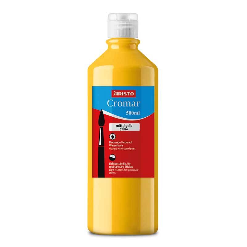 Cromar kinderverf Aristo - 500 ml, geel