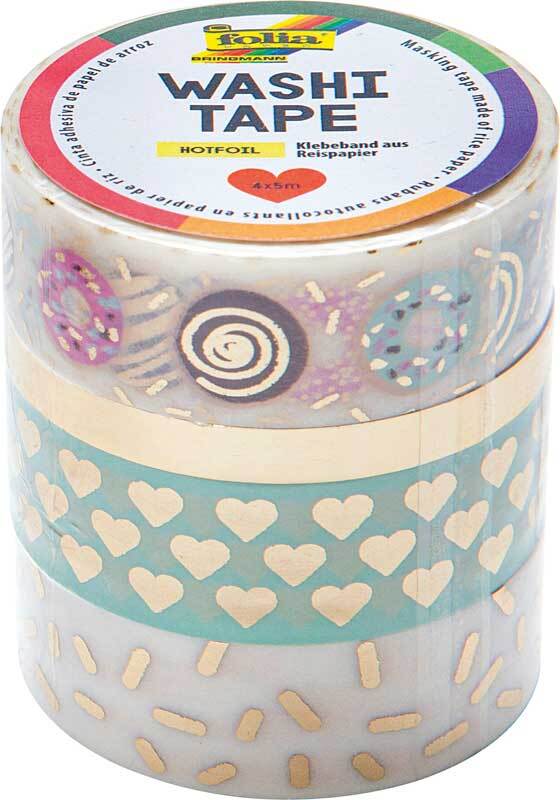 Washi Tape set - hotfoil, goud/sweet