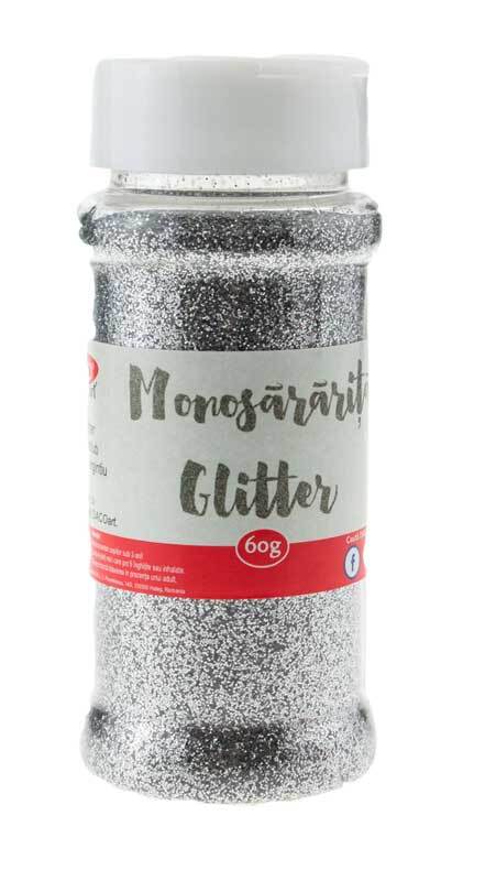 Glitterpoeder zilver, 60 g