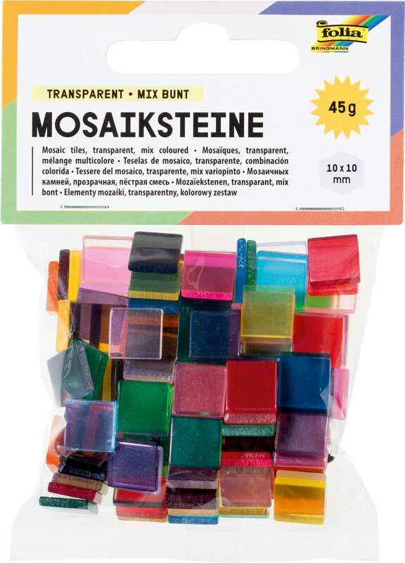 Mozaïekstenen set 45 g - transparant, 10 x 10